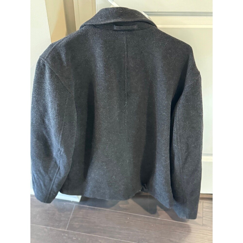 BANANA REPUBLIC BRAND~Men’s (Large) Dark Gray Wool Bomber Coat/Jacket, Outerwear - Picture 6 of 10